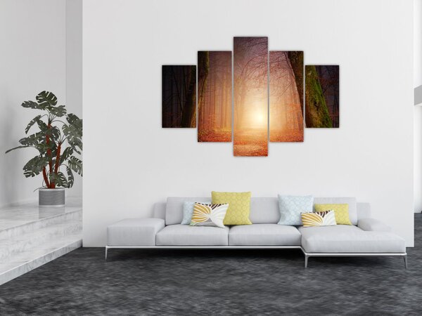 Slika jesenske šume u magli (150x105 cm)