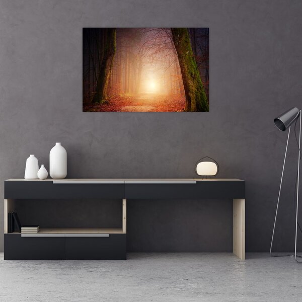Slika jesenske šume u magli (90x60 cm)