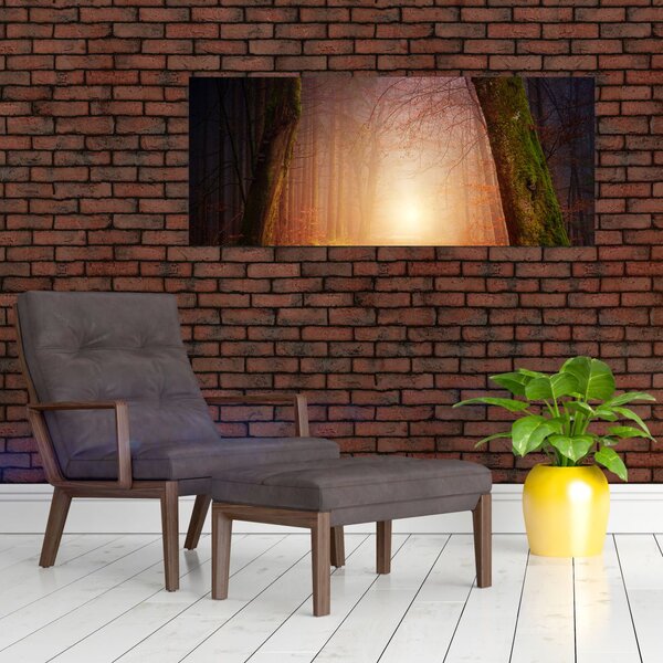 Slika jesenske šume u magli (120x50 cm)