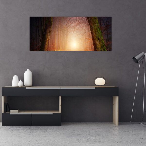 Slika jesenske šume u magli (120x50 cm)