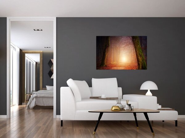 Slika jesenske šume u magli (90x60 cm)