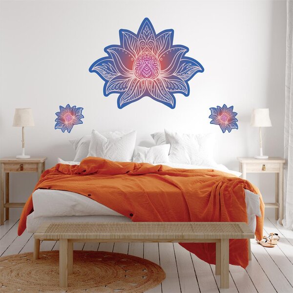Zidne naljepnice - Lotus mandala plavo-crvena