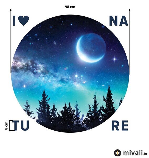 Zidne naljepnice - Svemirska šuma s natpisom