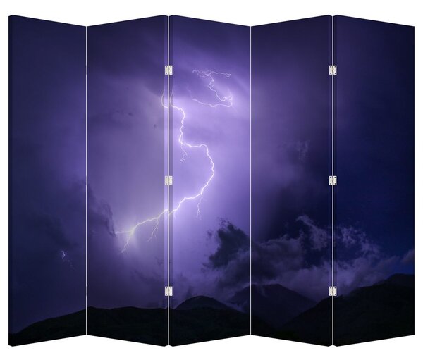 Paravan - Ljubičasto nebo i munje (210x170 cm)