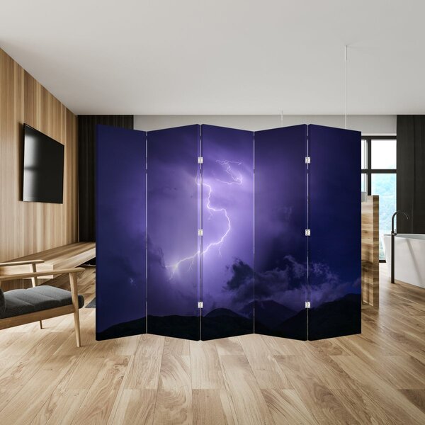 Paravan - Ljubičasto nebo i munje (210x170 cm)