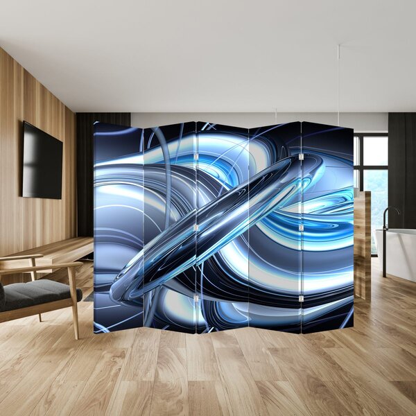 Paravan - plava apstrakcija (210x170 cm)