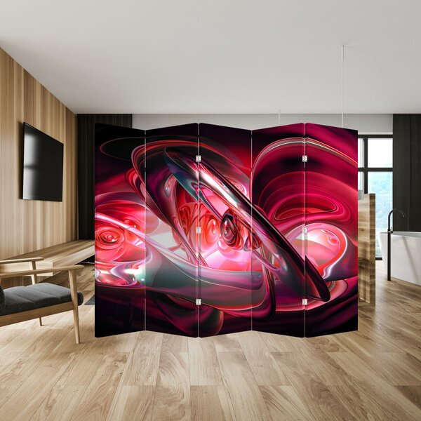 Paravan - Crveni fraktali (210x170 cm)