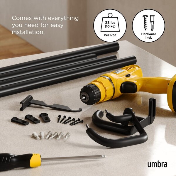 Željezna proširiva/dupla karniša 76 - 213 cm Twilight – Umbra