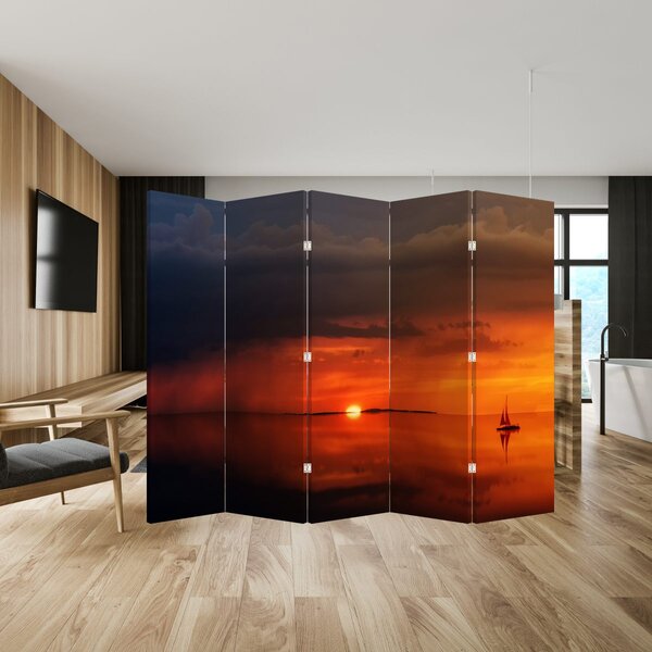 Paravan - Zalazak sunca s jedrilicom (210x170 cm)
