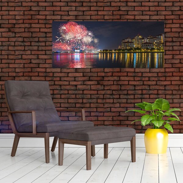 Slika vatrometa u Singapuru (120x50 cm)