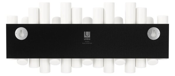 Bijela zidna vješalica od masivnog bora Picket – Umbra
