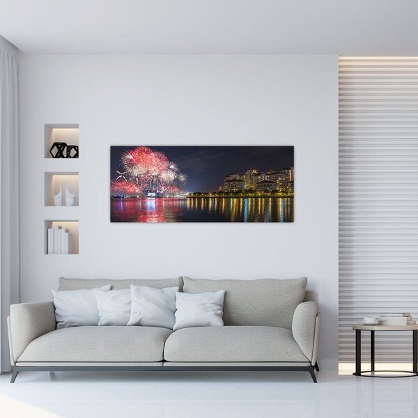 Slika vatrometa u Singapuru (120x50 cm)