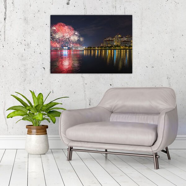 Slika vatrometa u Singapuru (70x50 cm)