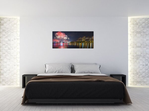 Slika vatrometa u Singapuru (120x50 cm)