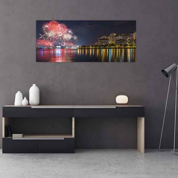 Slika vatrometa u Singapuru (120x50 cm)