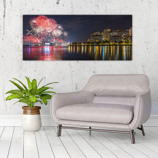 Slika vatrometa u Singapuru (120x50 cm)
