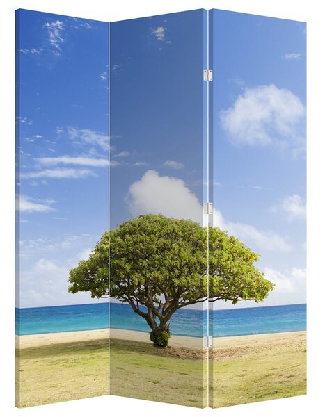Paravan - Plaža s drvetom (126x170 cm)