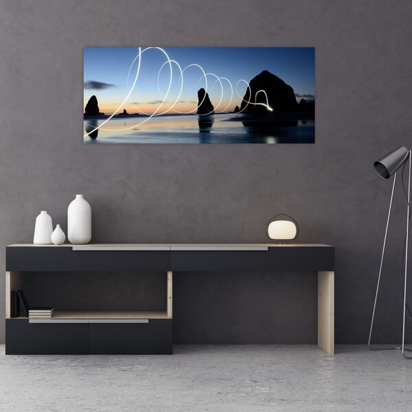 Slika - plaža kod zalaska sunca (120x50 cm)
