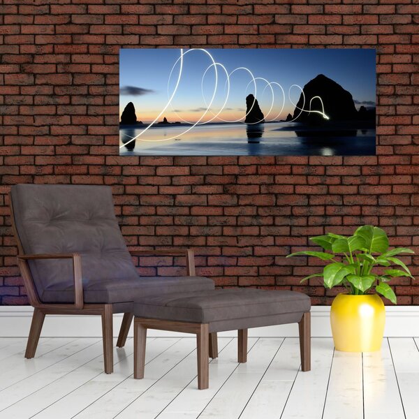Slika - plaža kod zalaska sunca (120x50 cm)