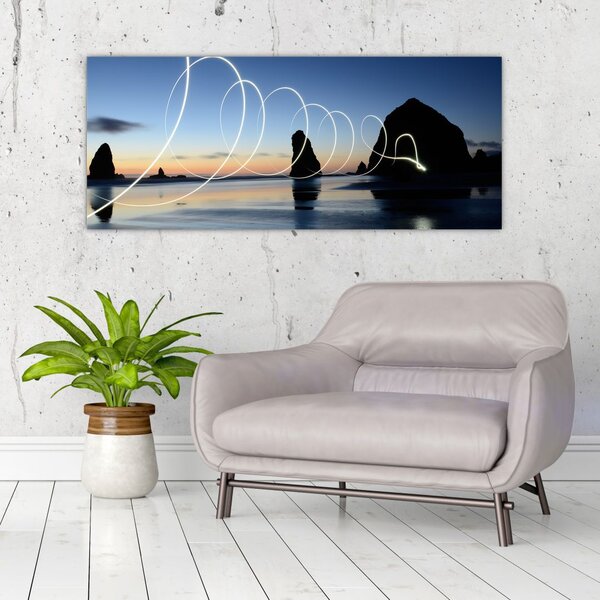 Slika - plaža kod zalaska sunca (120x50 cm)