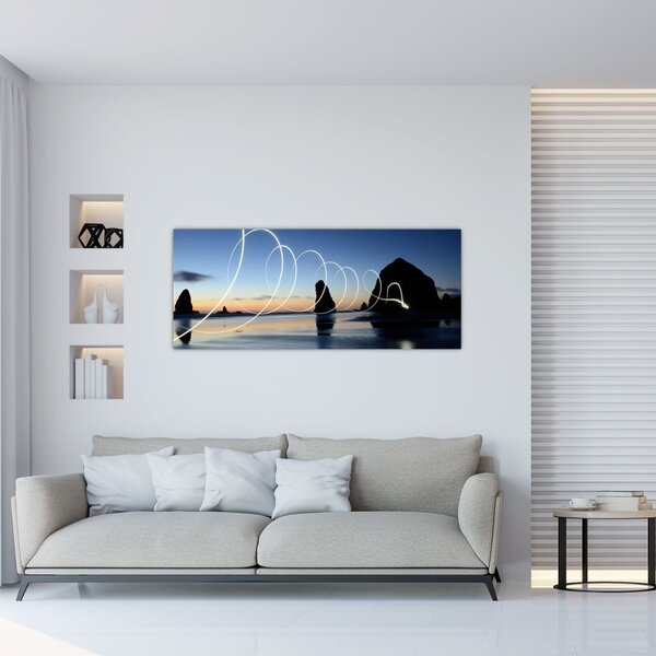 Slika - plaža kod zalaska sunca (120x50 cm)
