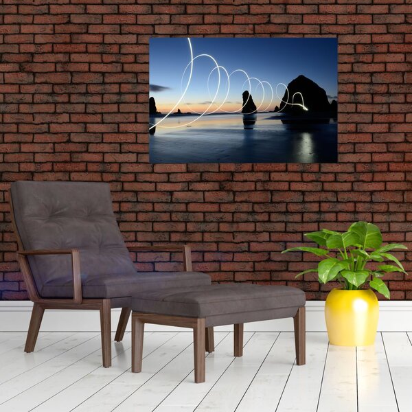 Slika - plaža kod zalaska sunca (90x60 cm)