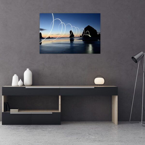 Slika - plaža kod zalaska sunca (90x60 cm)