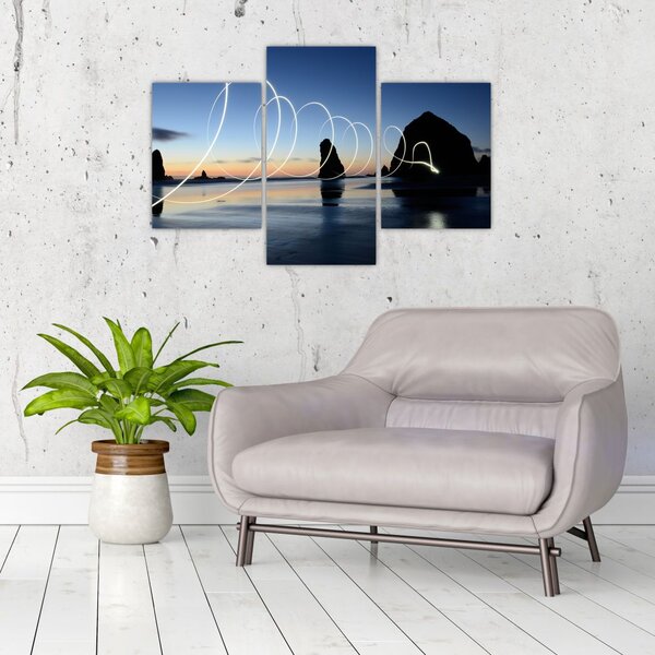 Slika - plaža kod zalaska sunca (90x60 cm)