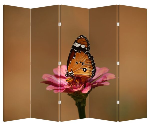 Paravan - Leptir na cvijetu (210x170 cm)