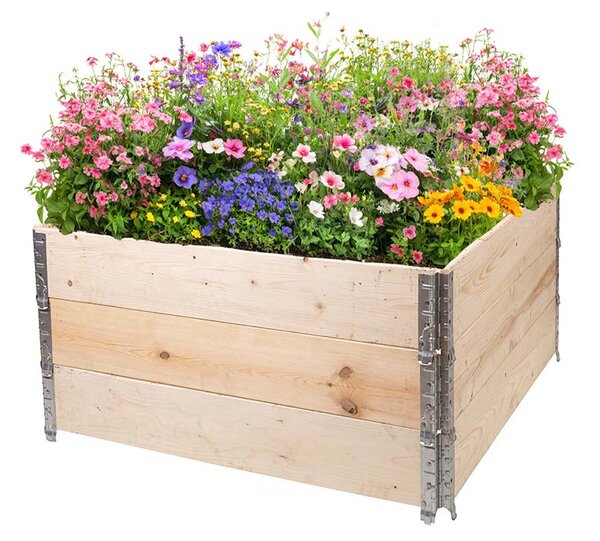ATMOWOOD Drvena podignuta gredica s metalnim dijelovima 120 x 120 x 20 cm