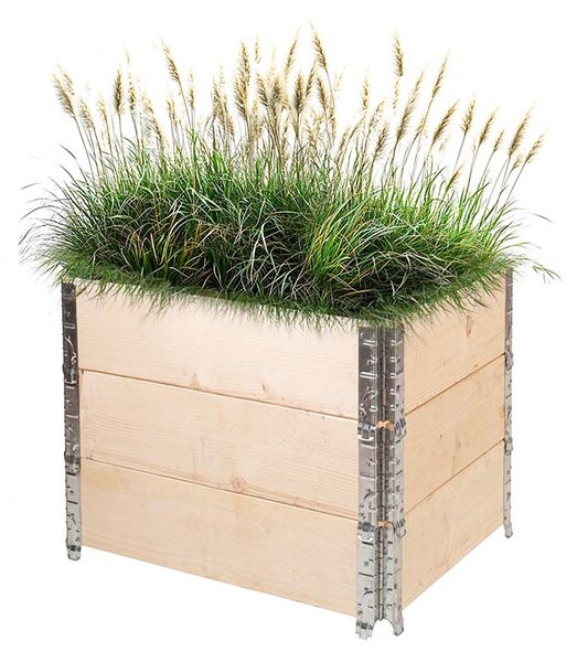 ATMOWOOD Drvena podignuta gredica s metalnim dijelovima 80 x 60 x 20 cm