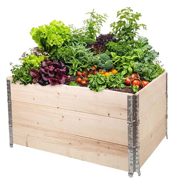 ATMOWOOD Drvena podignuta gredica s metalnim dijelovima 120 x 80 x 20 cm