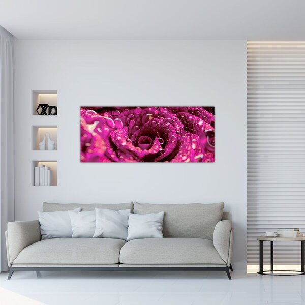 Slika cvijeta ružičaste ruže (120x50 cm)