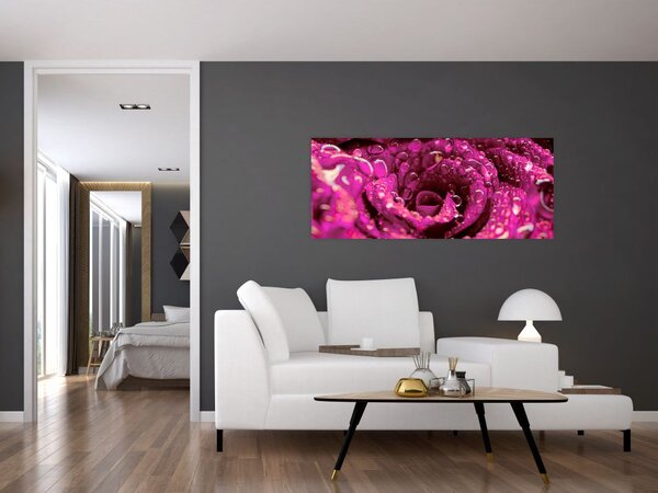 Slika cvijeta ružičaste ruže (120x50 cm)