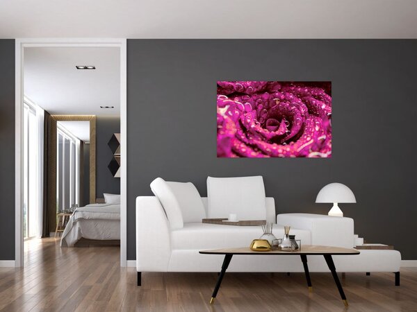 Slika cvijeta ružičaste ruže (90x60 cm)