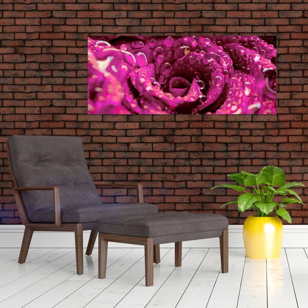 Slika cvijeta ružičaste ruže (120x50 cm)