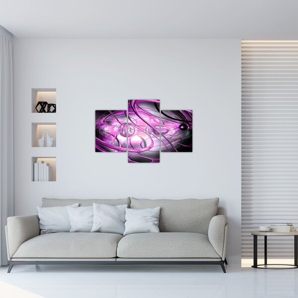 Slika predivne ljubičaste apstrakcije (90x60 cm)