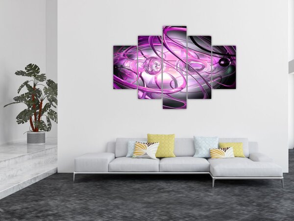 Slika predivne ljubičaste apstrakcije (150x105 cm)
