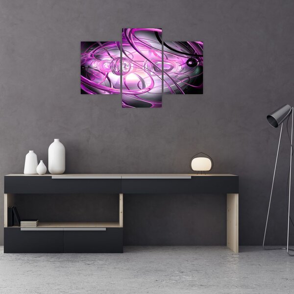 Slika predivne ljubičaste apstrakcije (90x60 cm)