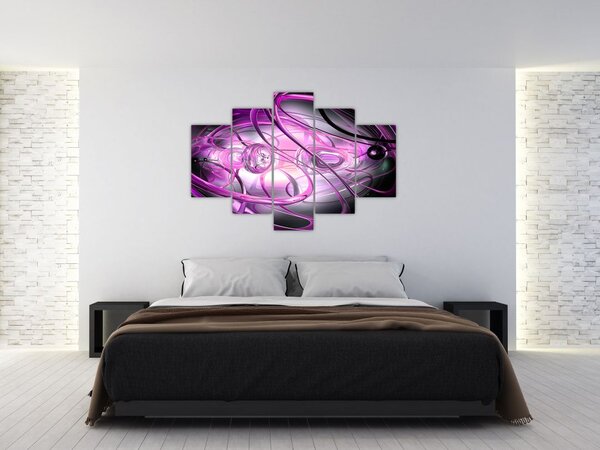 Slika predivne ljubičaste apstrakcije (150x105 cm)