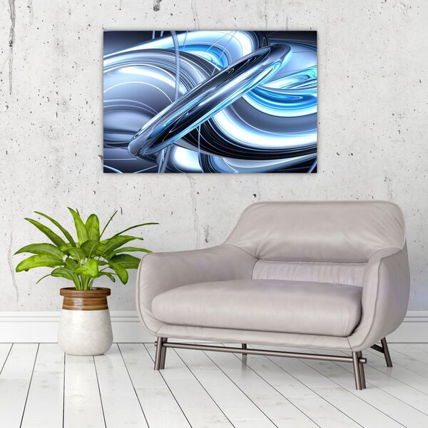 Slika plave apstrakcije (90x60 cm)