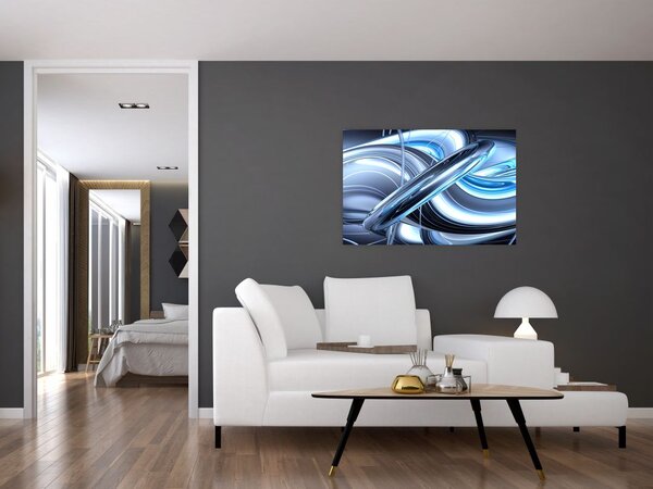 Slika plave apstrakcije (90x60 cm)