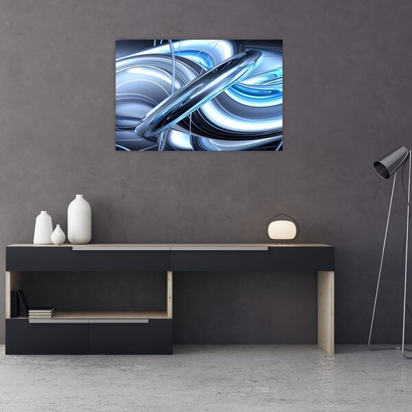 Slika plave apstrakcije (90x60 cm)
