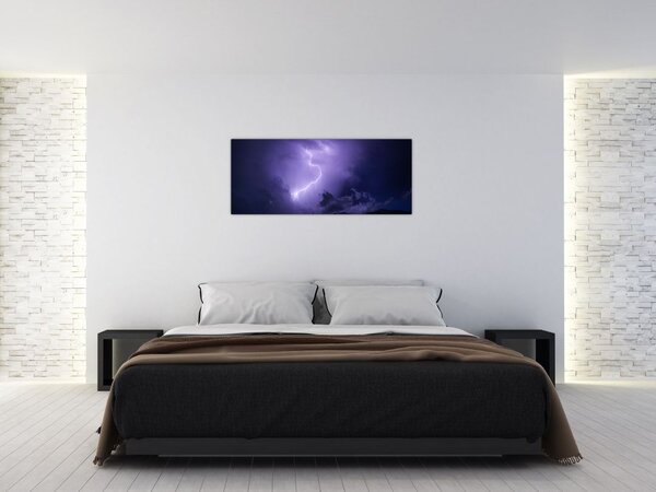 Slika - ljubičasto nebo i munja (120x50 cm)