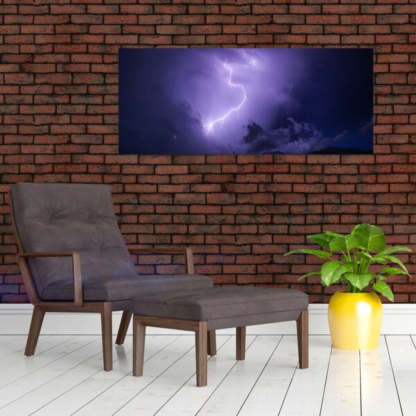 Slika - ljubičasto nebo i munja (120x50 cm)
