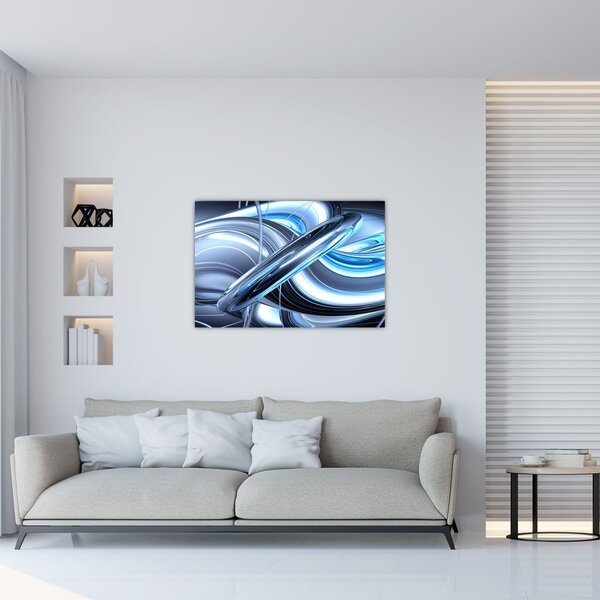 Slika plave apstrakcije (90x60 cm)
