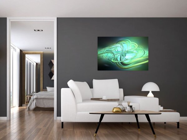 Slika zelene apstrakcije (90x60 cm)