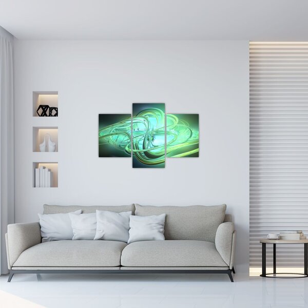 Slika zelene apstrakcije (90x60 cm)