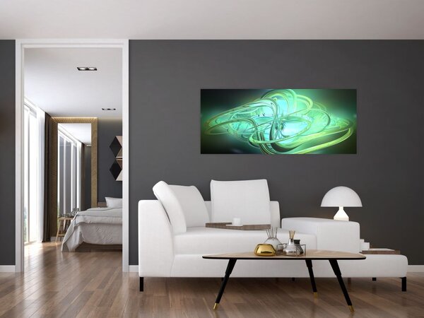 Slika zelene apstrakcije (120x50 cm)