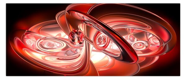 Slika - crveni oblici (120x50 cm)